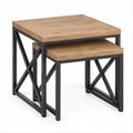 Conjunto de 2 Mesas de Apoio em Carvalho e Preto – 60 x 40 x 50 cm e 50 x 34 x 42 cm