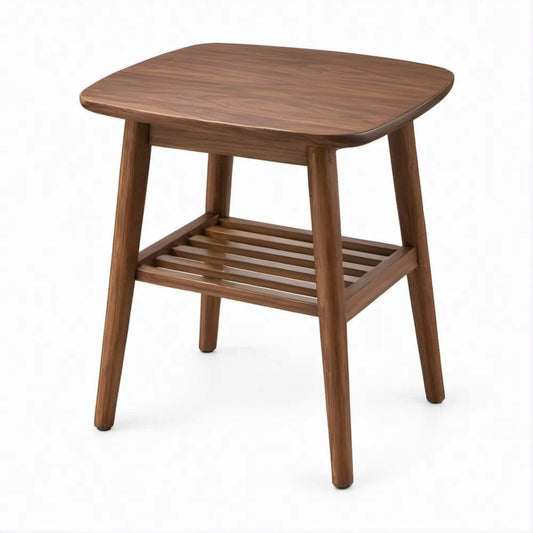 Mesa Lateral em Madeira Maciça de Nogueira Castanha 50 x 40 x 55 cm